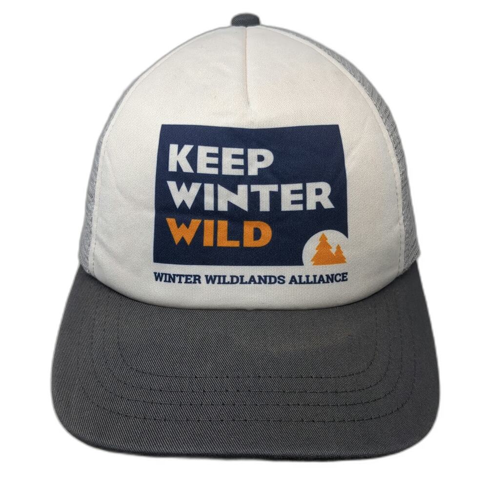 Ambler Trucker Hat Gray One Size Mesh Back Keep Winter Wild Snapback Wildlands
